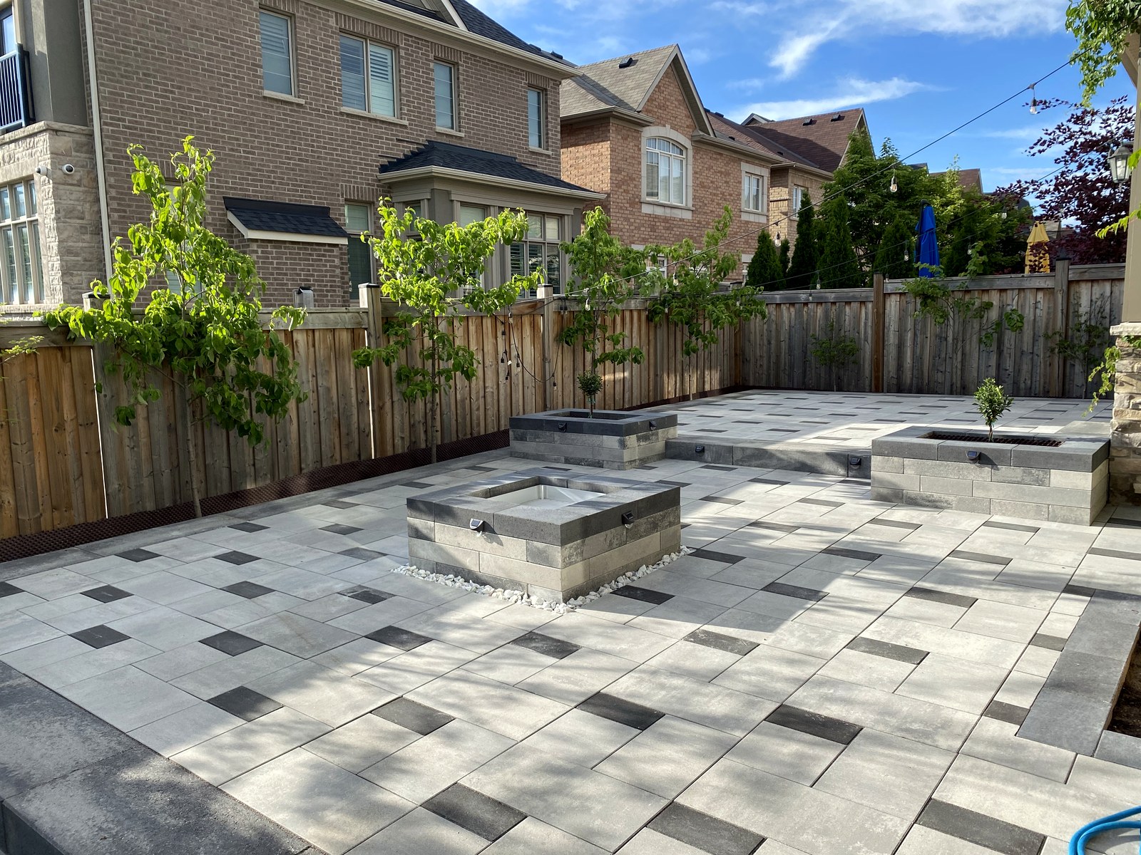 Daylight view of the completed patio
